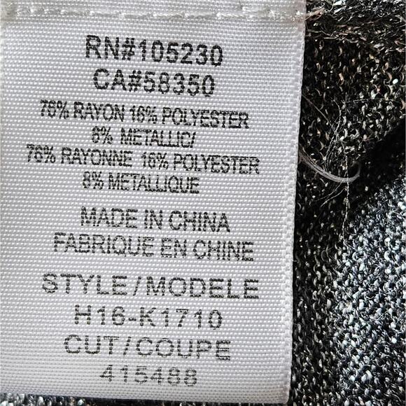 Joie Silver Metallic Raglan Sleeve Lightweight Pullover Boat Neck Knit Top - Picture 10 of 11